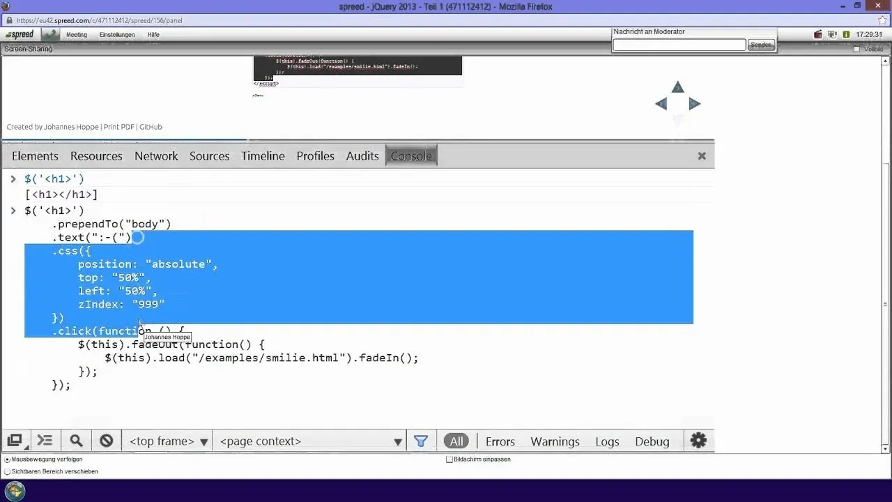 Vorschaubild: Webinar: jQuery 2013 (Teil 5/7)