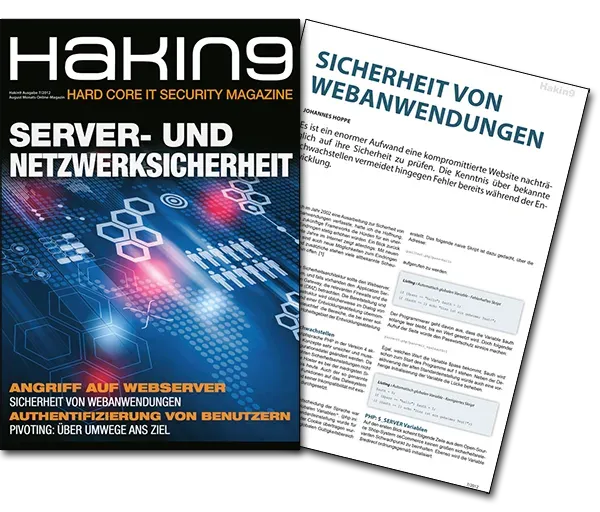 Fachartikel bei der Hakin9 - Sicherheit von Webanwendung (kostenlos!)